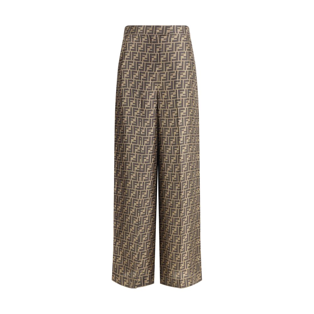 Fendi Monogram pattern silk Pants - Walk-In Closet