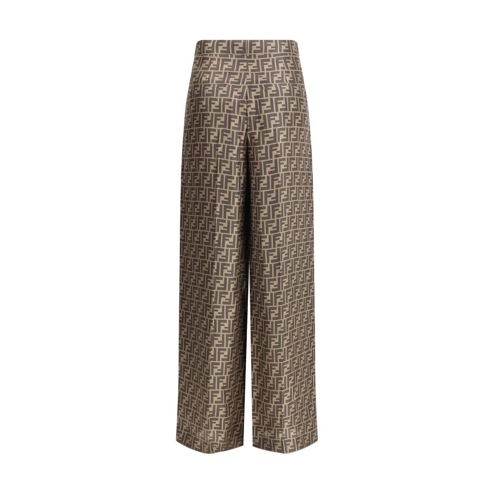 Fendi Monogram pattern silk Pants - Walk-In Closet
