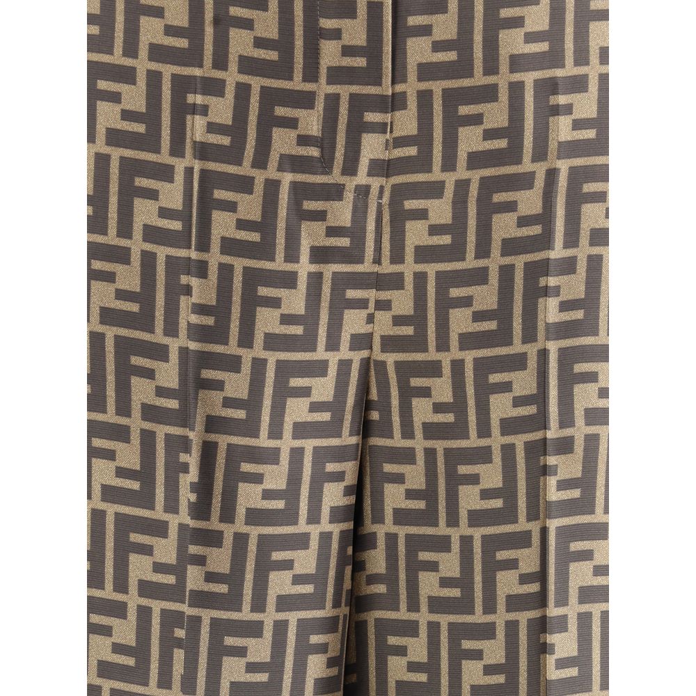 Fendi Monogram pattern silk Pants - Walk-In Closet