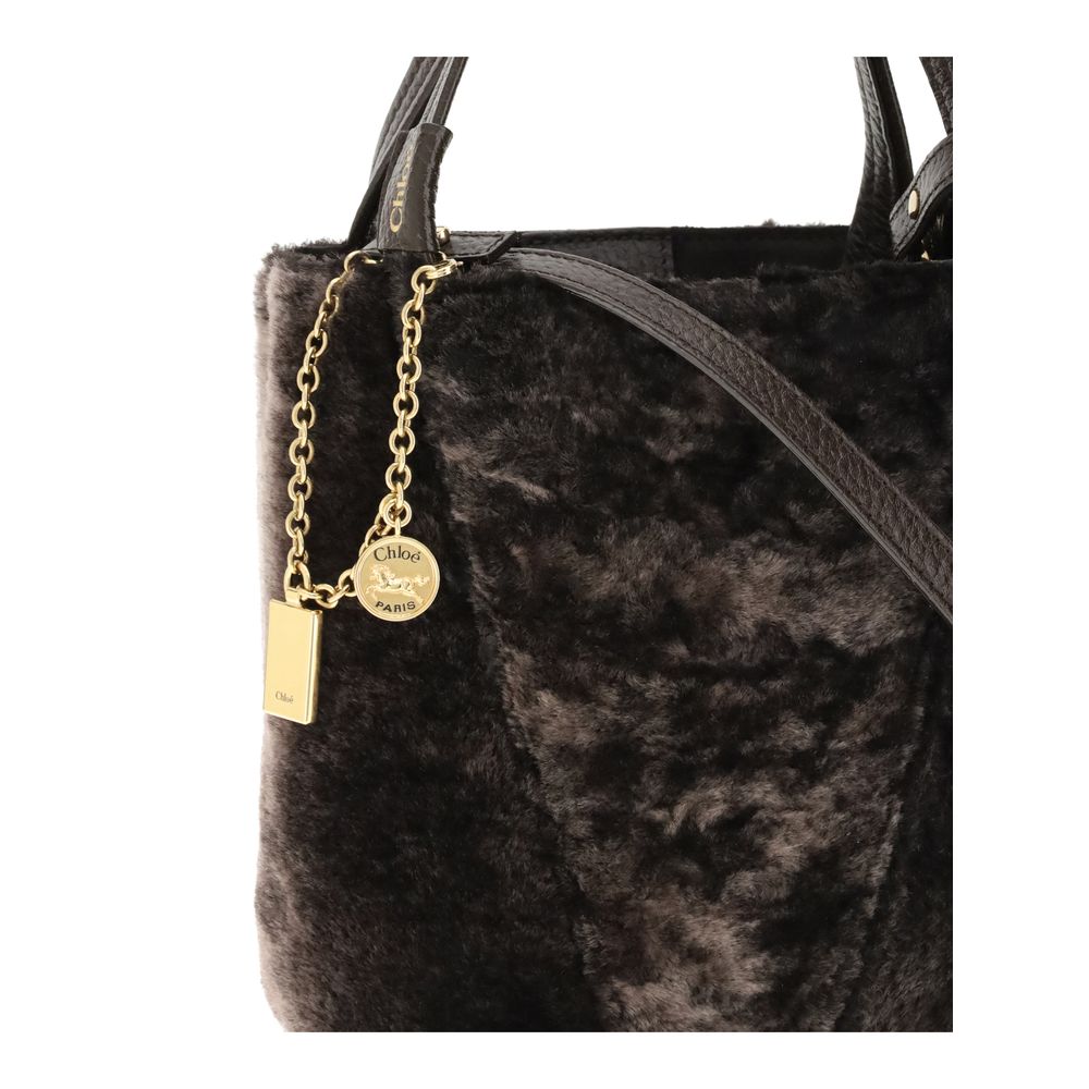Chloé Shearling Spin Tote Bag - Walk-In Closet