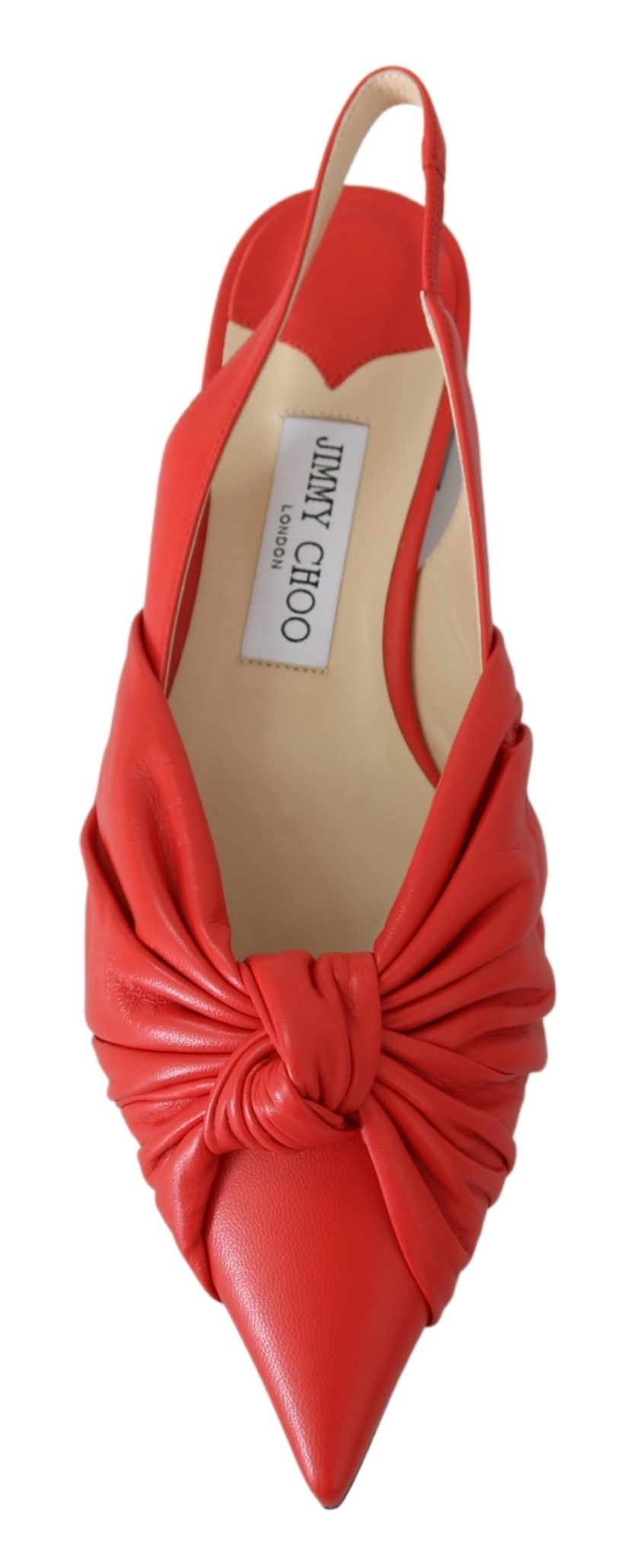 Jimmy Choo Chic Red Pointed Toe Leather Flats - Walk-In Closet