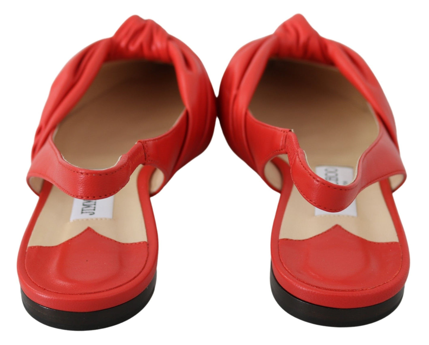 Jimmy Choo Chic Red Pointed Toe Leather Flats - Walk-In Closet