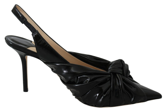 Jimmy Choo Elegant Black Leather Pointed Toe Pumps - Walk-In Closet