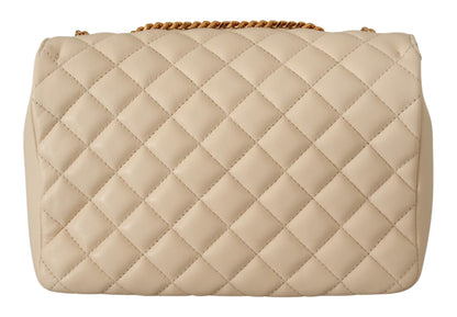 Versace Elegant White Nappa Leather Shoulder Bag - Walk-In Closet