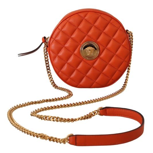 Versace Elegant Round Nappa Leather Crossbody Bag - Walk-In Closet