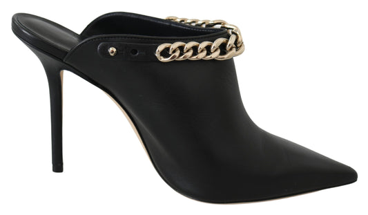 Jimmy Choo Elegant Black Gold Leather Pumps - Walk-In Closet
