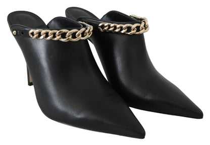 Jimmy Choo Elegant Black Gold Leather Pumps - Walk-In Closet