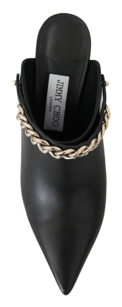 Jimmy Choo Elegant Black Gold Leather Pumps - Walk-In Closet