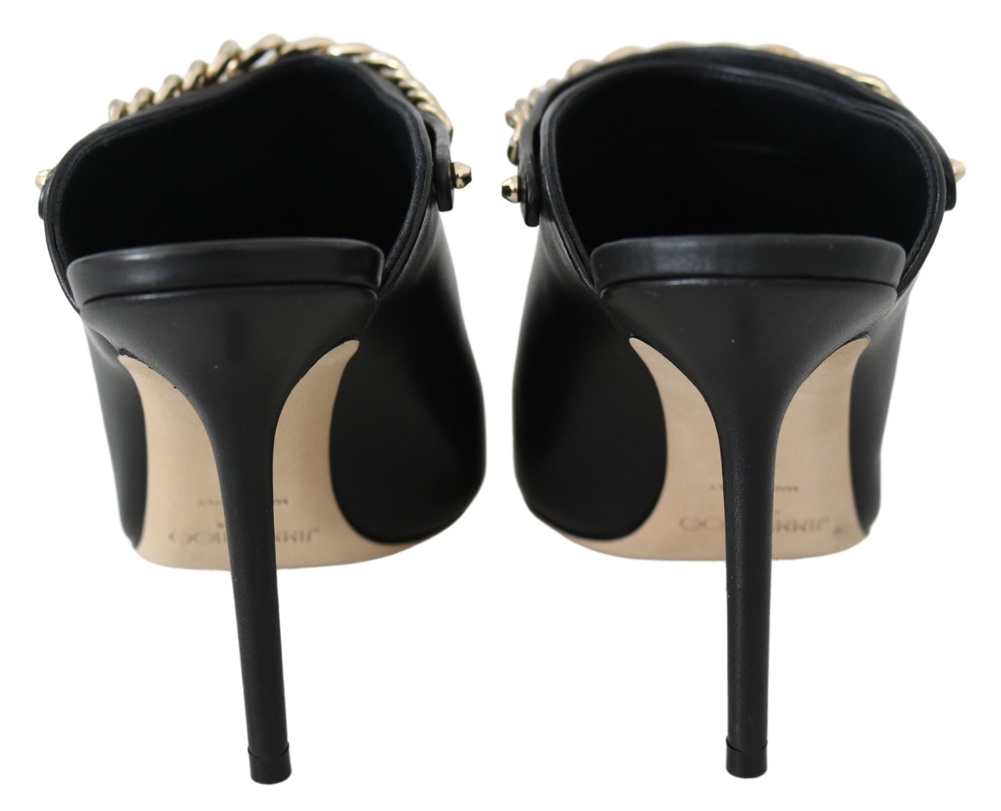 Jimmy Choo Elegant Black Gold Leather Pumps - Walk-In Closet