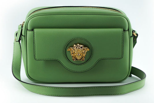 Versace Elegant Mint Green Leather Camera Case Bag - Walk-In Closet