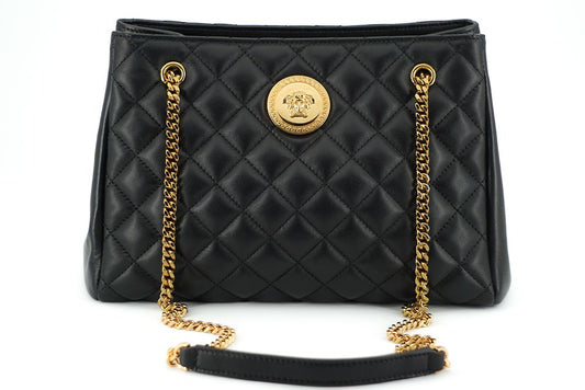 Versace Elegant Quilted Nappa Leather Tote Bag - Walk-In Closet