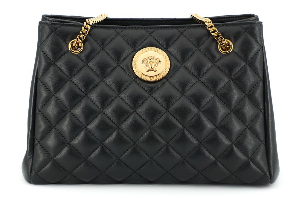 Versace Elegant Quilted Nappa Leather Tote Bag - Walk-In Closet