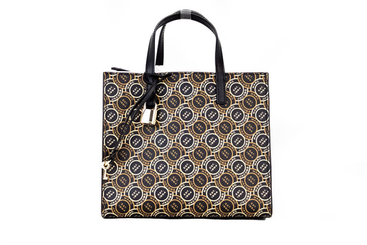 Marc Jacobs Mini Grind Signet Printed Leather Crossbody Tote Handbag Purse - Walk-In Closet