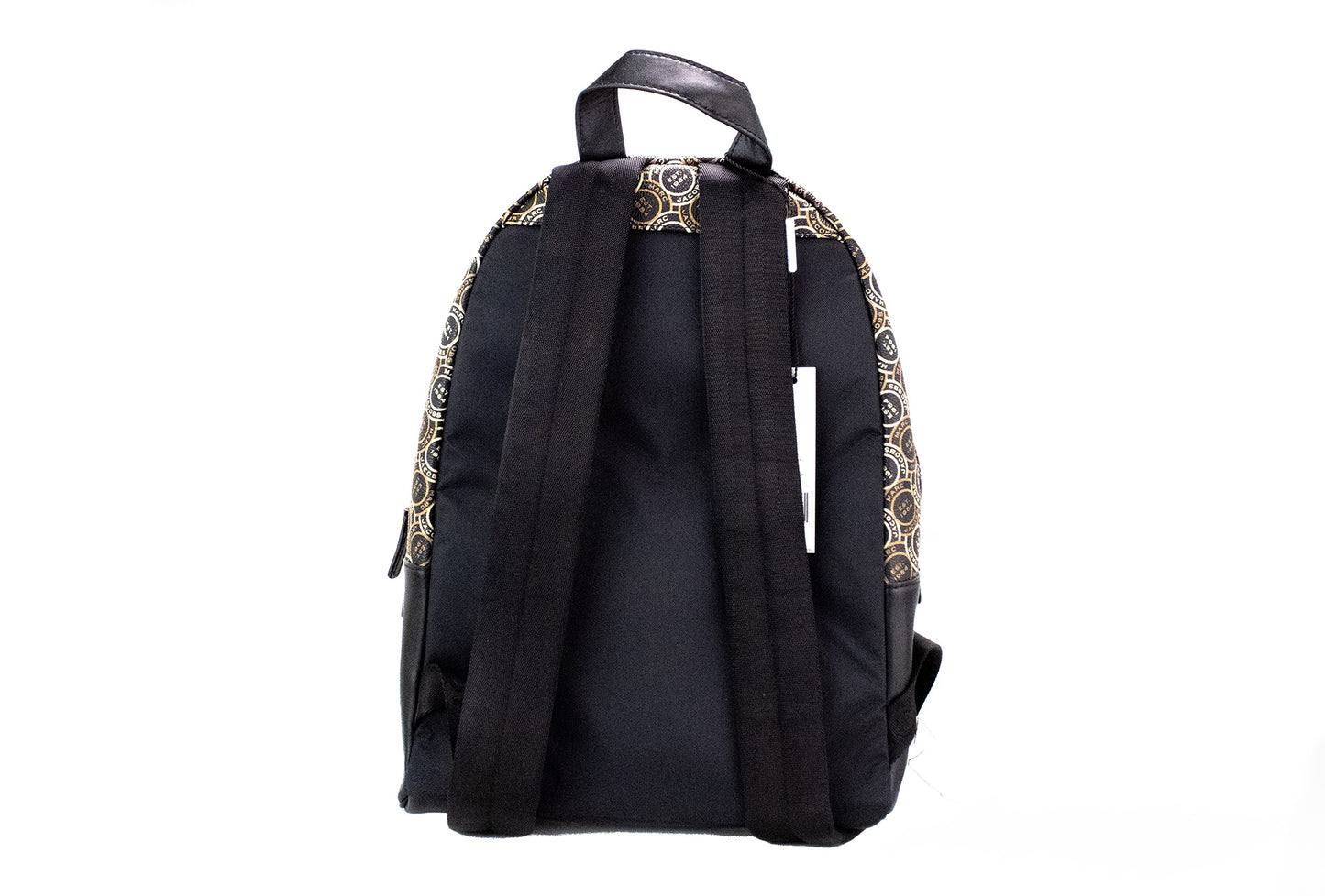 Marc Jacobs Signet Medium Black Logo Printed Leather Shoulder Backpack Bookbag - Walk-In Closet