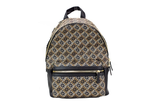 Marc Jacobs Signet Medium Black Logo Printed Leather Shoulder Backpack Bookbag - Walk-In Closet