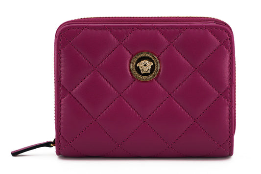 Versace Elegant Purple Quilted Leather Wallet - Walk-In Closet