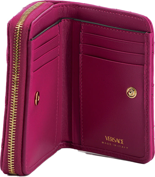 Versace Elegant Purple Quilted Leather Wallet - Walk-In Closet