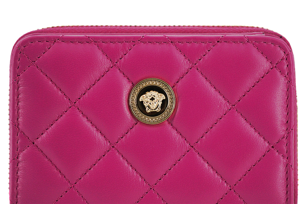 Versace Elegant Purple Quilted Leather Wallet - Walk-In Closet