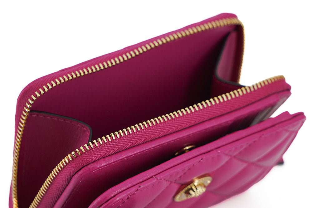 Versace Elegant Purple Quilted Leather Wallet - Walk-In Closet