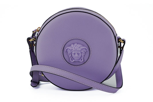 Versace Elegant Purple Round Shoulder Bag - Walk-In Closet