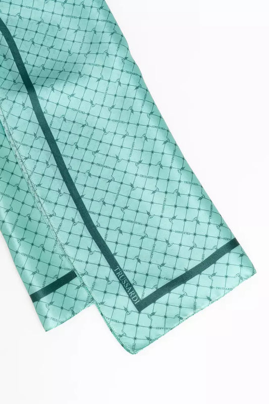 Trussardi Light Blue Silk Women Scarf - Walk-In Closet