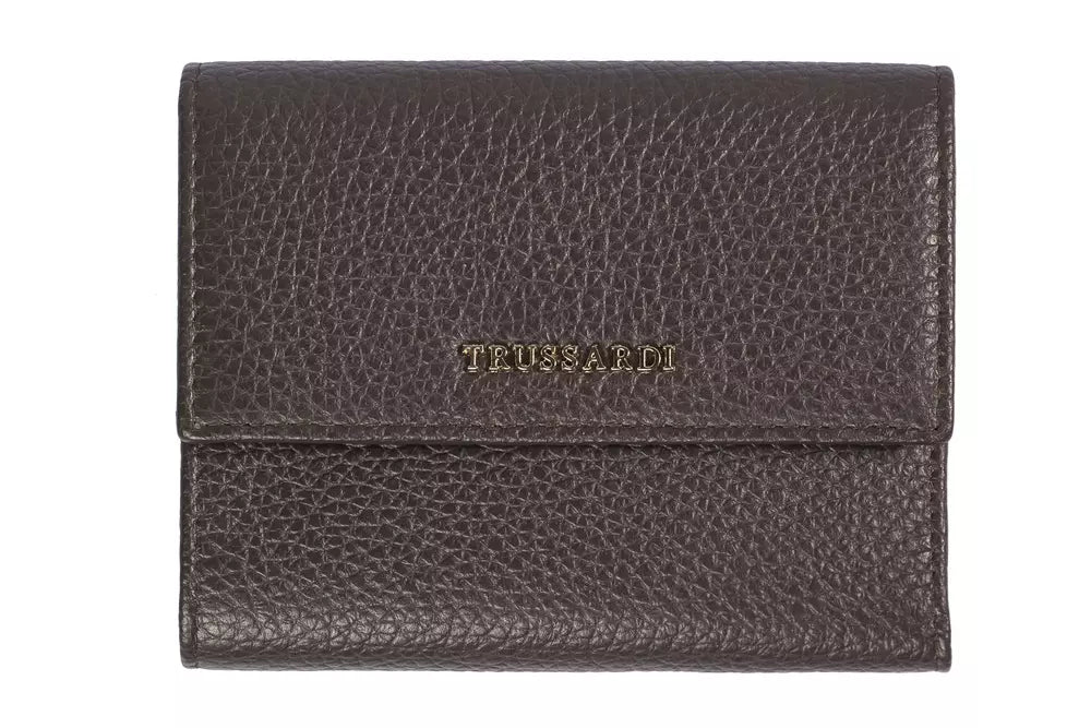 Trussardi Brown Leather Women Wallet - Walk-In Closet