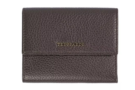 Trussardi Brown Leather Women Wallet - Walk-In Closet