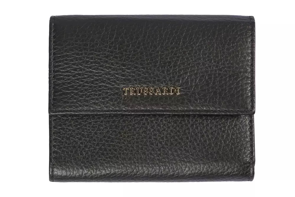 Trussardi Black Leather Women Wallet - Walk-In Closet