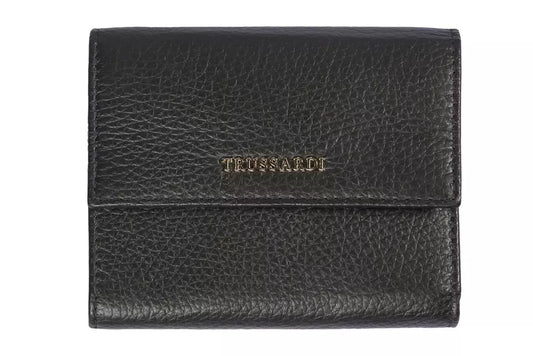 Trussardi Black Leather Women Wallet - Walk-In Closet