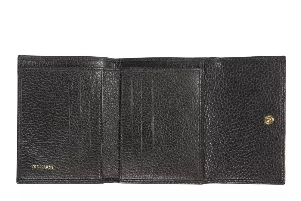 Trussardi Black Leather Women Wallet - Walk-In Closet