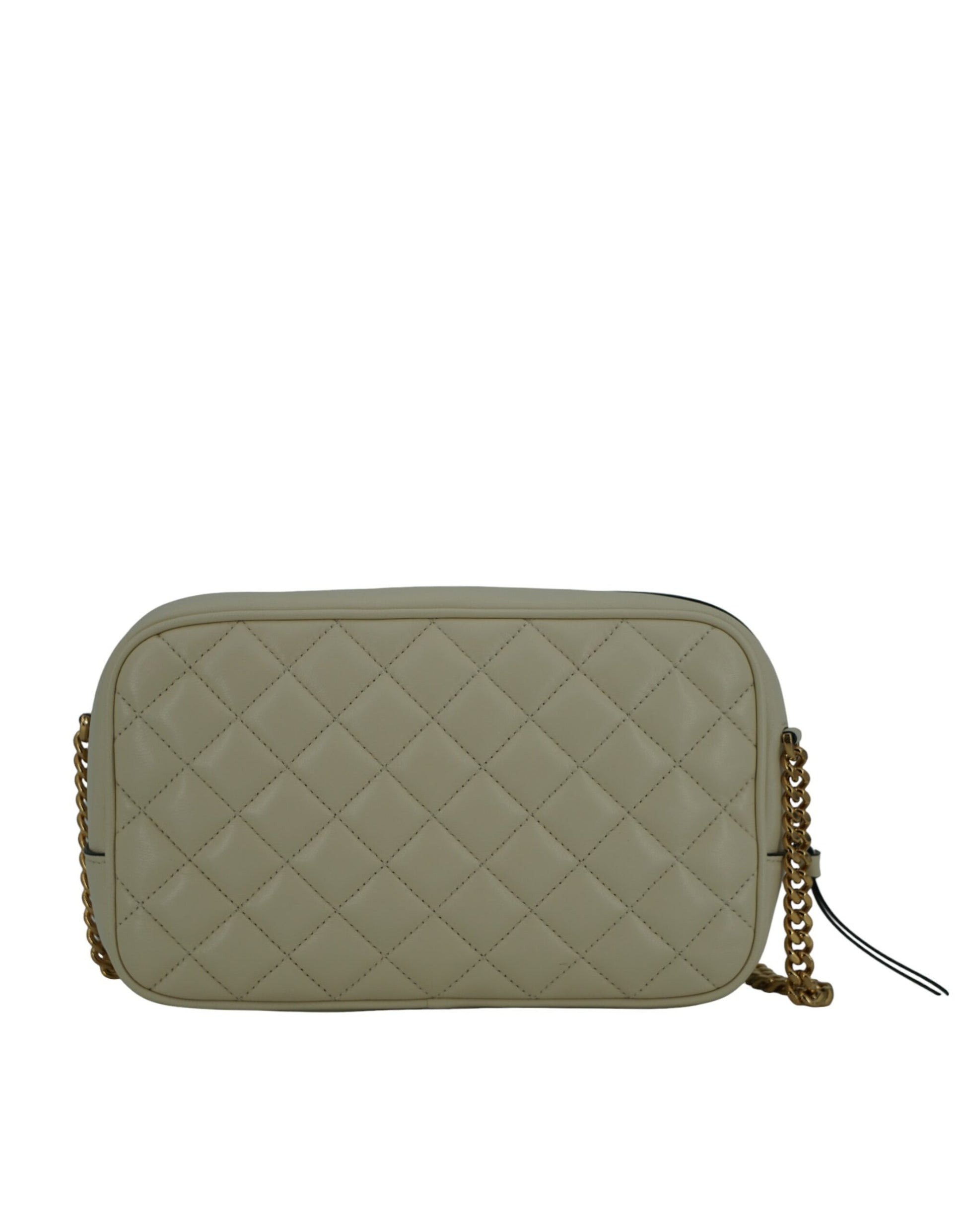 Versace Elegant White Leather Camera Shoulder Bag - Walk-In Closet