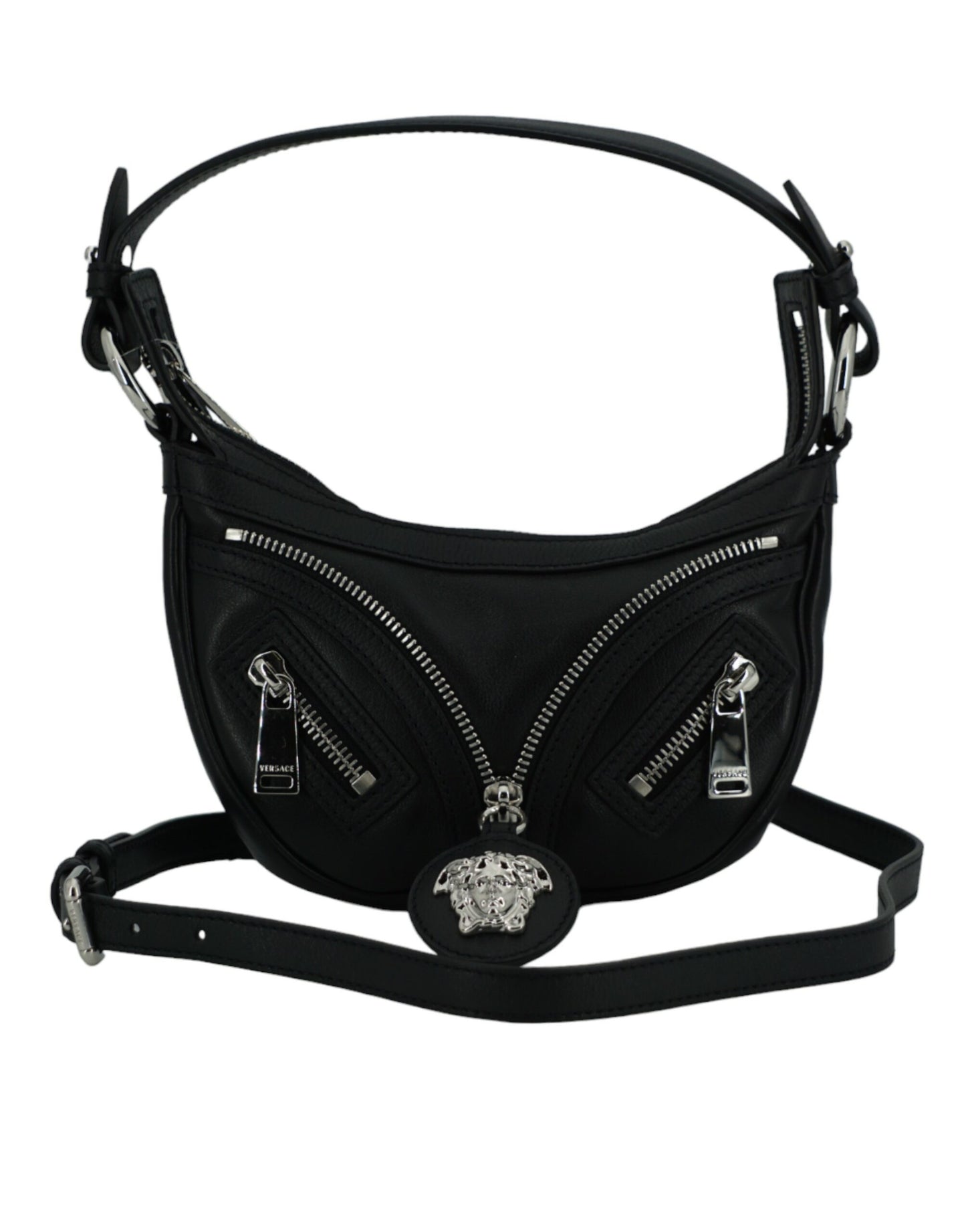 Versace Elegant Black Mini Hobo Shoulder Bag - Walk-In Closet