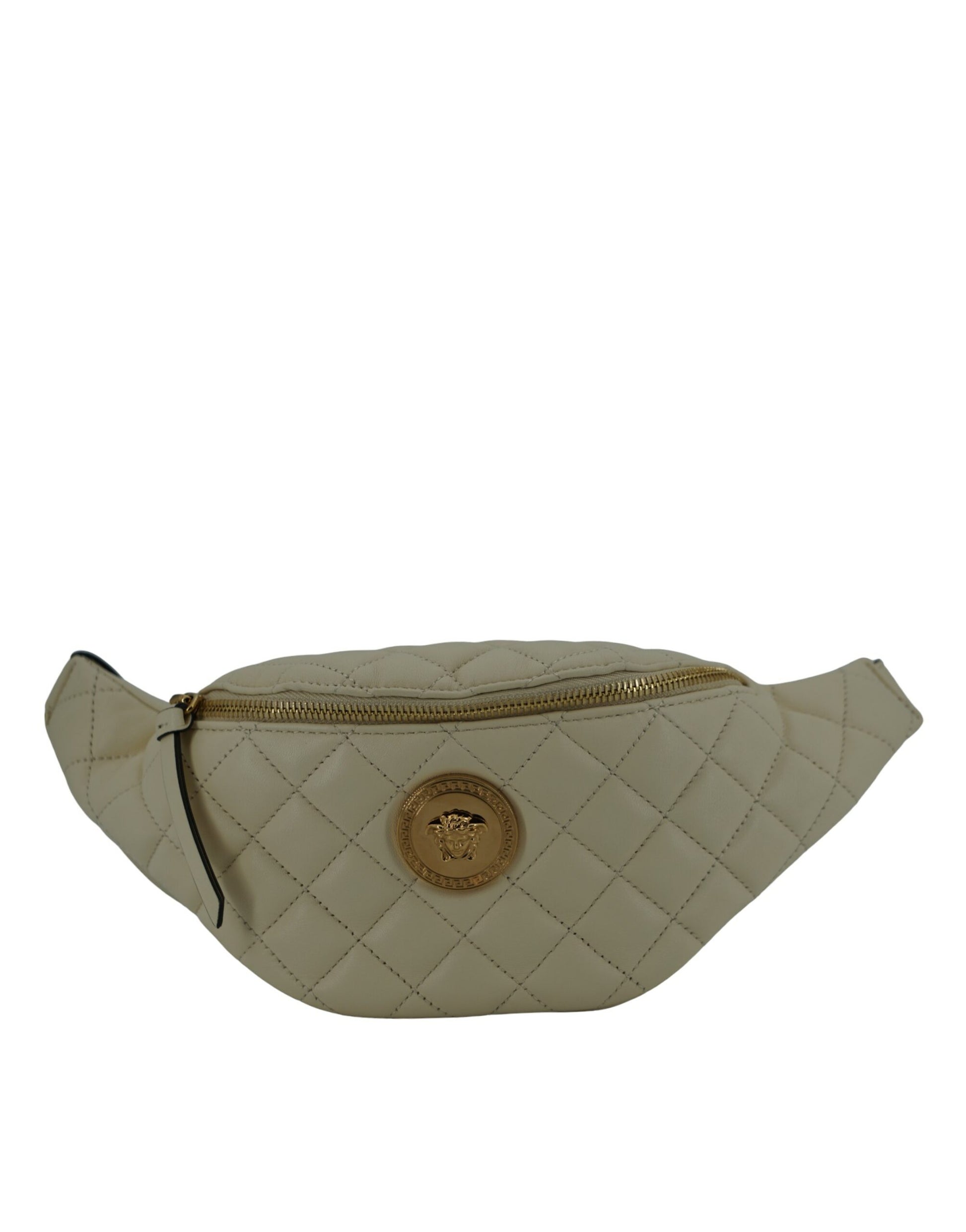 Versace Elegant White Lamb Leather Belt Bag - Walk-In Closet