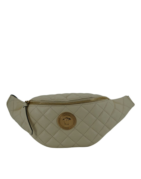 Versace Elegant White Lamb Leather Belt Bag - Walk-In Closet