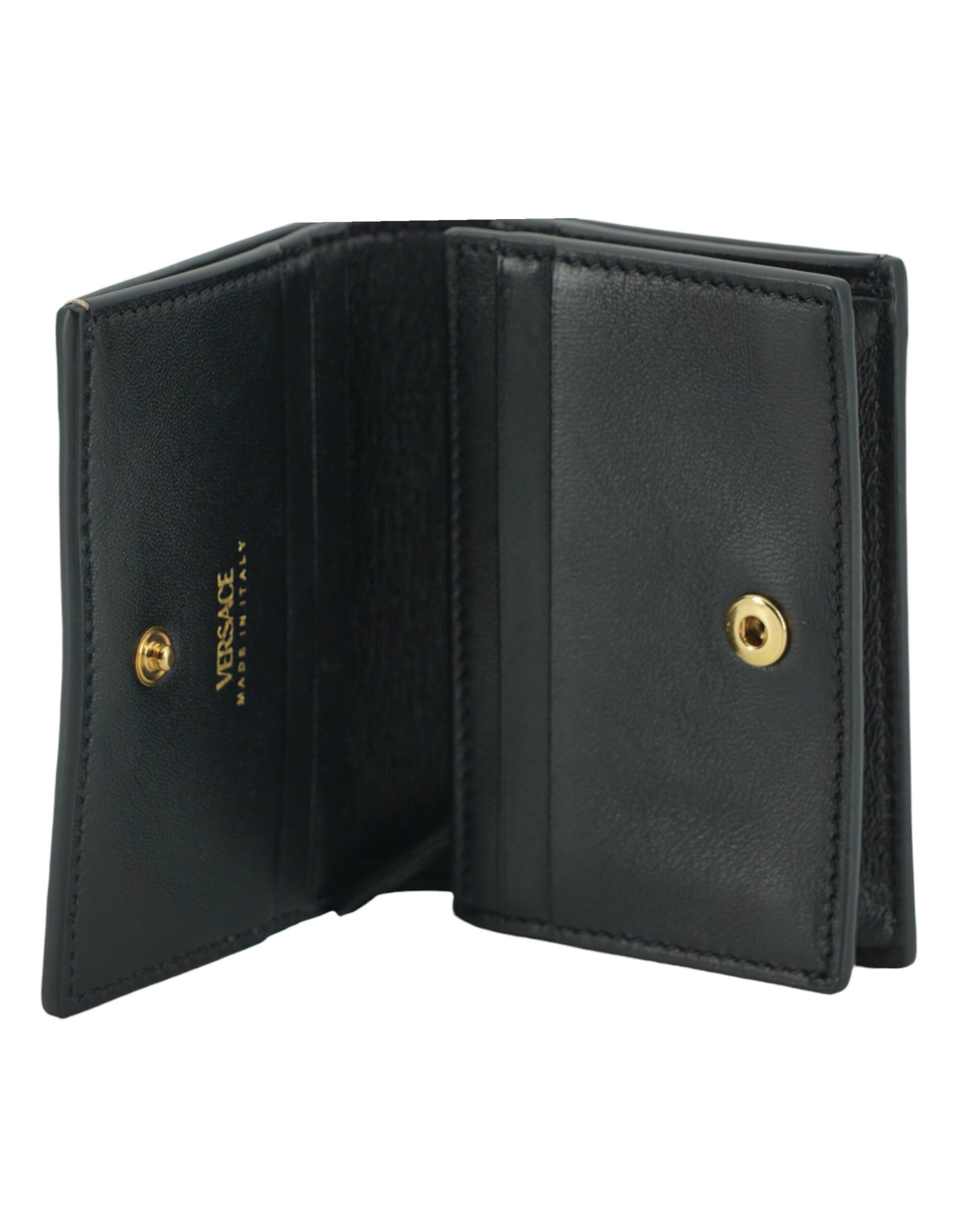 Versace Elegant Compact Leather Wallet in Brown - Walk-In Closet
