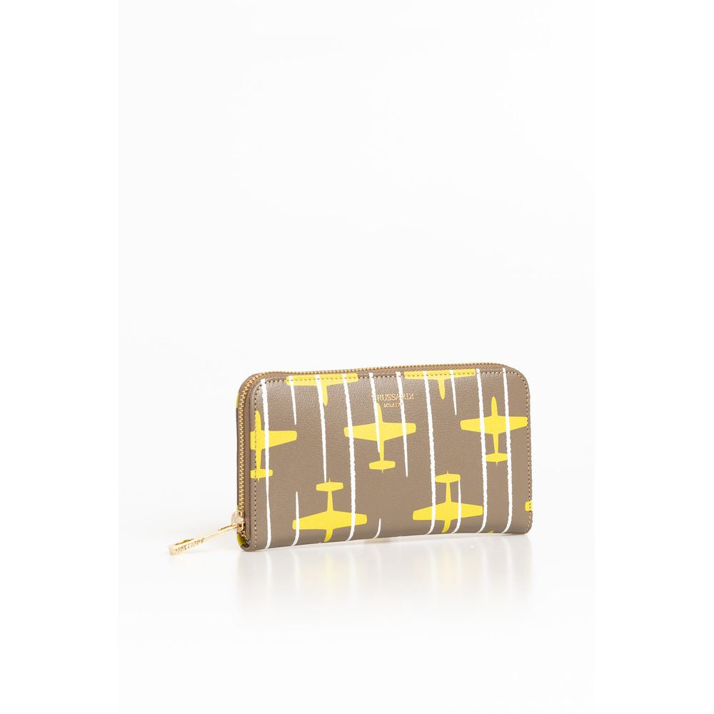 Trussardi Beige Leather Women Wallet - Walk-In Closet