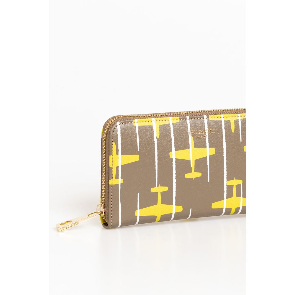 Trussardi Beige Leather Women Wallet - Walk-In Closet