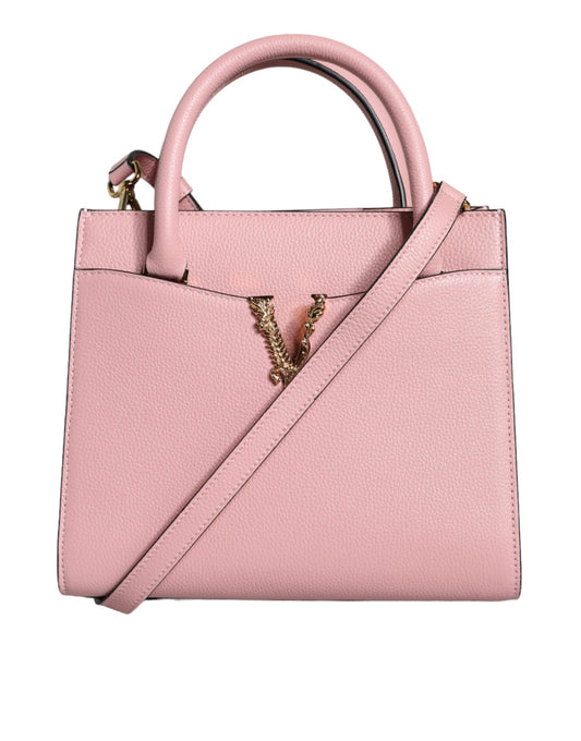 Versace Pink Small Top Handle Grainy Calf Leather Crossbody Bag - Walk-In Closet