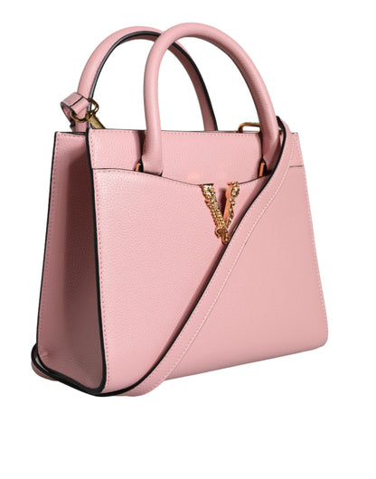 Versace Pink Small Top Handle Grainy Calf Leather Crossbody Bag - Walk-In Closet