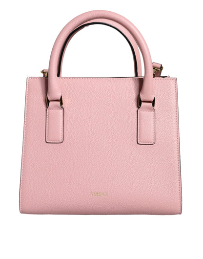 Versace Pink Small Top Handle Grainy Calf Leather Crossbody Bag - Walk-In Closet