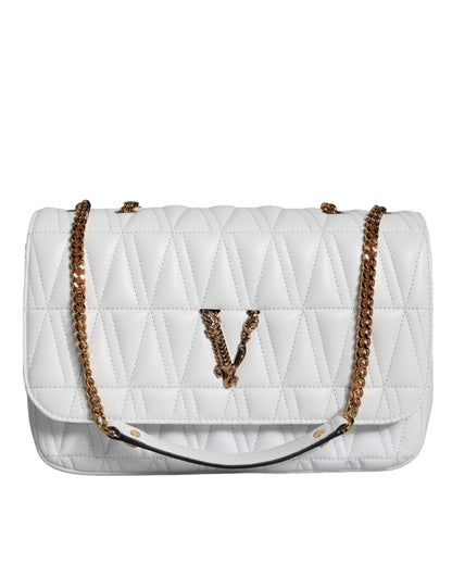 Versace White Mini Nappa Leather Crossbody Shoulder Bag - Walk-In Closet