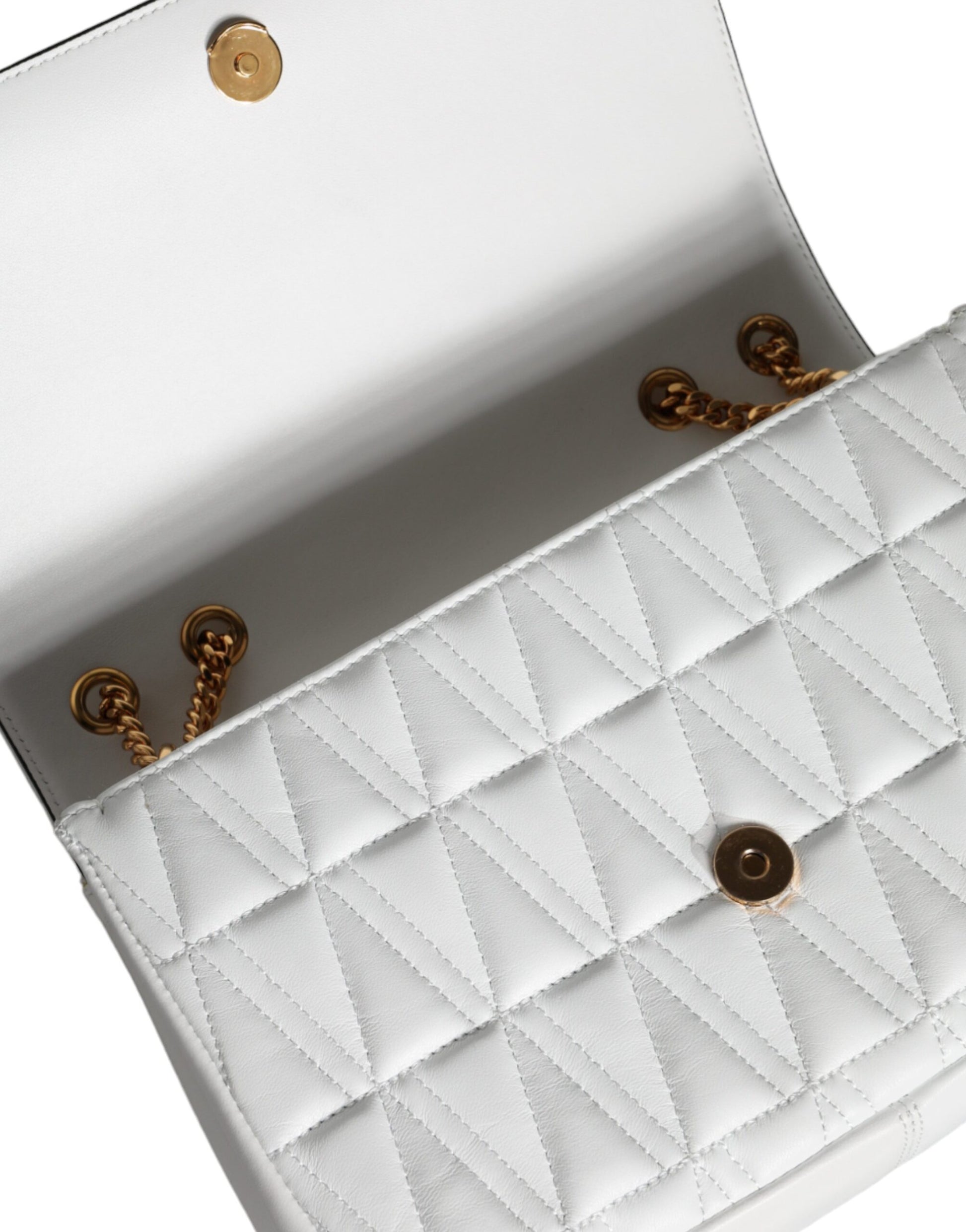 Versace White Mini Nappa Leather Crossbody Shoulder Bag - Walk-In Closet