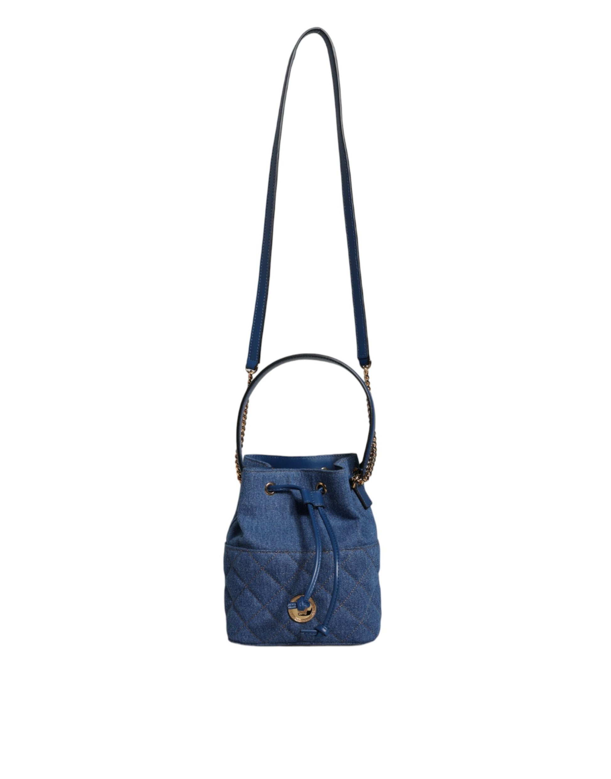 Versace Blue Quilted Denim Leather Crossbody Shoulder Bag - Walk-In Closet