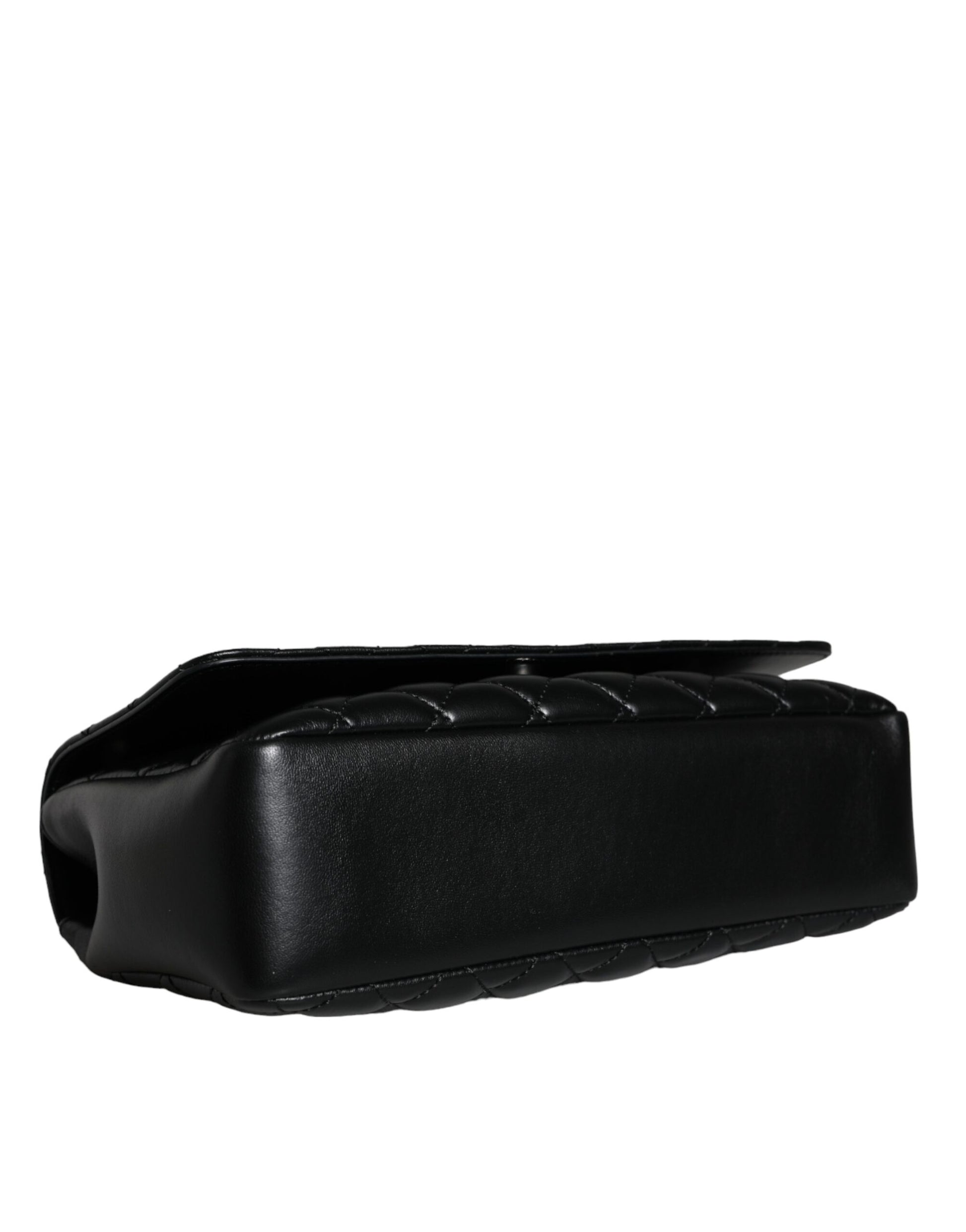 Versace Black Quilted Lambskin Leather Crossbody Shoulder Bag - Walk-In Closet