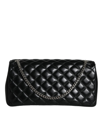 Versace Black Quilted Lambskin Leather Crossbody Shoulder Bag - Walk-In Closet