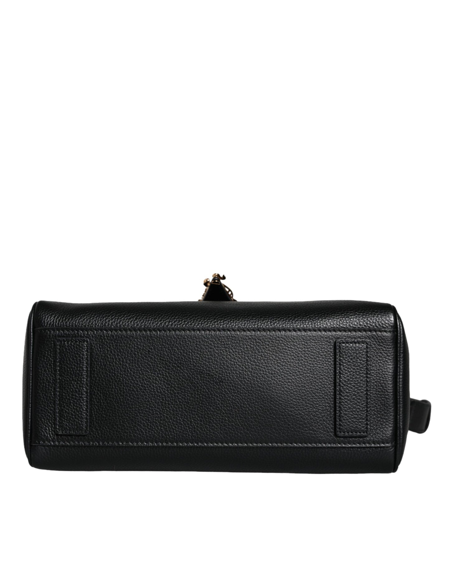Versace Black Top Handle Grainy Calfskin Leather Crossbody Bag - Walk-In Closet