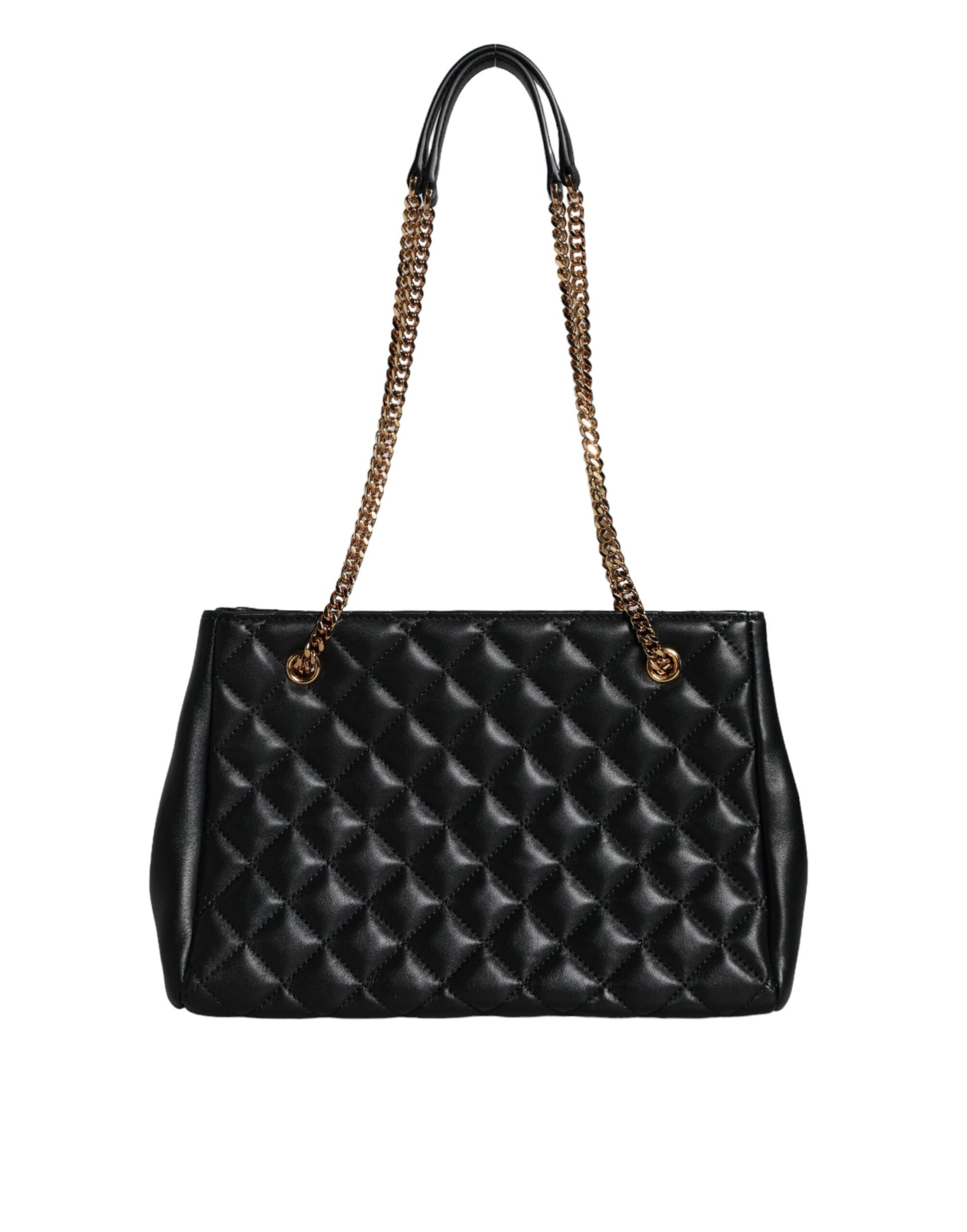 Versace Black Quilted Nappa Leather Shoulder Chain Strap Bag - Walk-In Closet