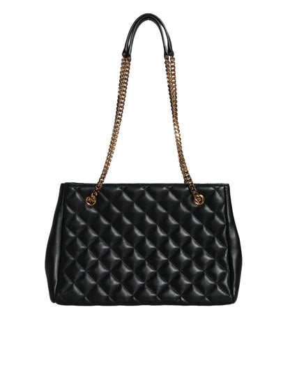 Versace Black Quilted Nappa Leather Shoulder Chain Strap Bag - Walk-In Closet
