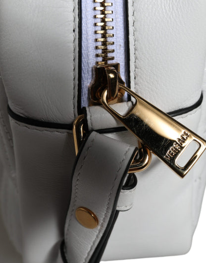 Versace White Quilted Nappa Leather Crossbody Shoulder Bag - Walk-In Closet