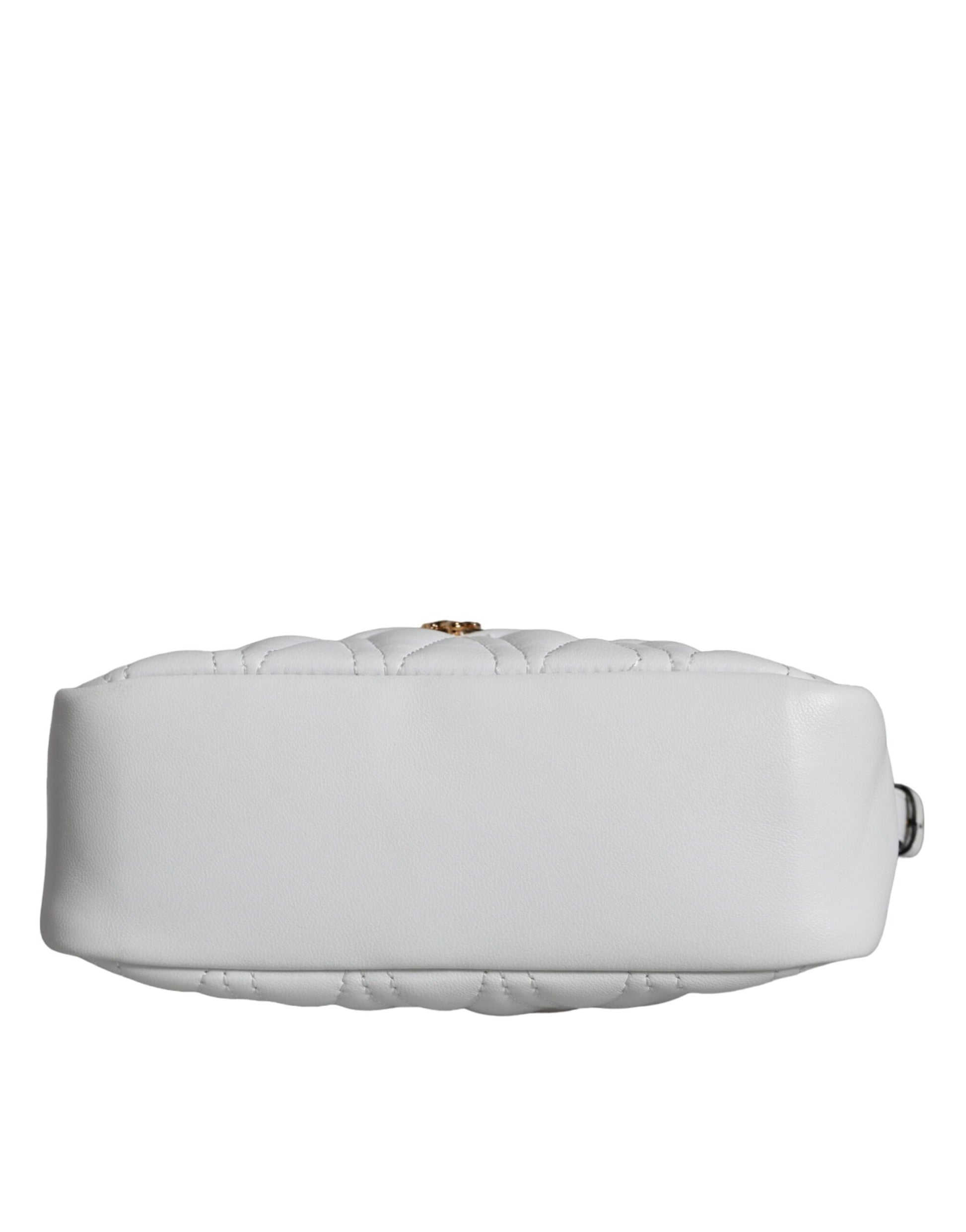 Versace White Quilted Nappa Leather Crossbody Shoulder Bag - Walk-In Closet